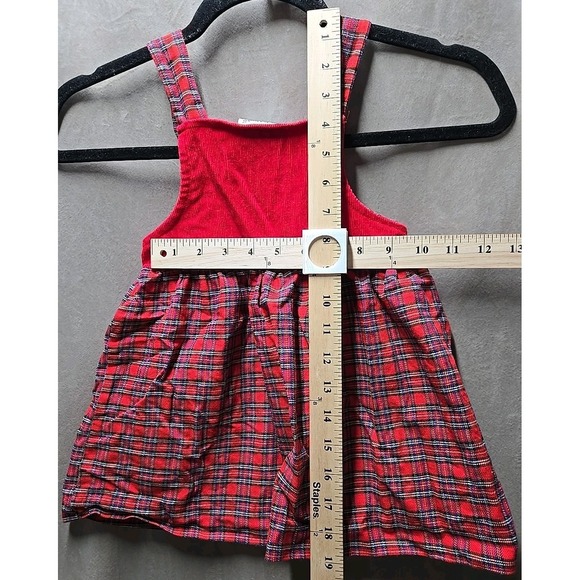 Vintage Paddington Bear Corduroy Plaid jumper Overall Bus Baby Girls Dress‎ 3T - Picture 6 of 6
